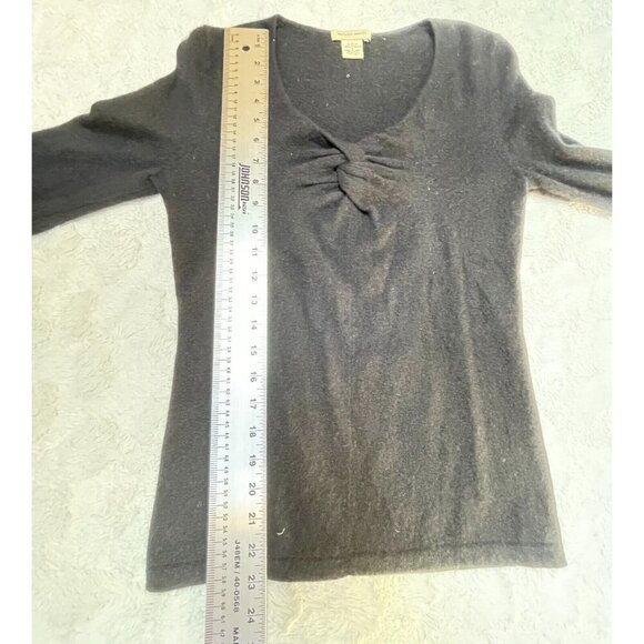 Vertical Design Womens Knotted Pullover Sweater Small Cashmere Black Preppy - Picture 3 of 8